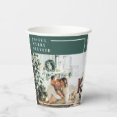 家族モダンの写真 |うれしメリー賛美い |緑 紙コップ (裏面)