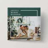 家族モダンの写真 |うれしメリー賛美い |緑 缶バッジ (正面)