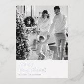 家族モダンの写真 |すべてメリーの |休日 箔シーズンカード (正面)