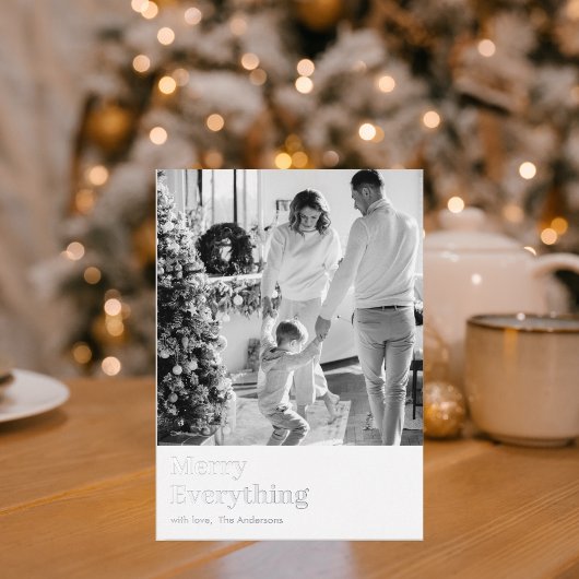 家族モダンの写真 |すべてメリーの |休日 箔シーズンカード