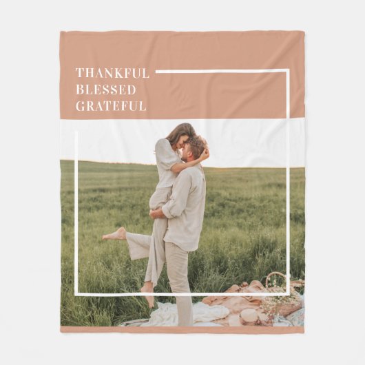 家族モダンの写真 |感謝賛美感謝 フリースブランケット (正面)