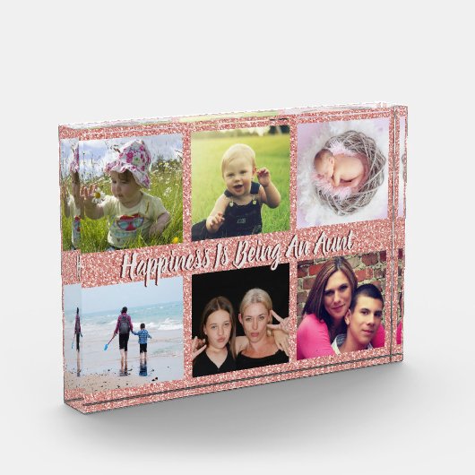 家族モダンの叔母さんと6枚の写真 フォトブロック (左)