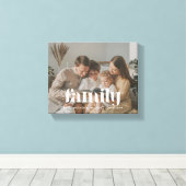 家族モダンの名前と写真 キャンバスプリント (インサイチュ (ウッドフロア))