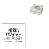 家族モダンの差出人住所からメリークリスマス ラバースタンプ (押印)