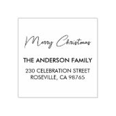 家族モダンの差出人住所からメリークリスマス ラバースタンプ (インプリント)