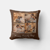 家族モダンの日写真コラージュ装飾用クッション クッション (正面)