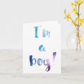 家族モダンの男の子アナウンス カード (黄色い花)