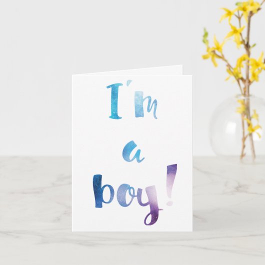 家族モダンの男の子アナウンス カード (黄色い花)