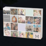家族モダンの16枚の写真掲示枠のモノグラム ウッドボックスサイン<br><div class="desc">家族モダンの16枚の写真掲示枠のモノグラム</div>