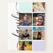 家族モダンの16枚の写真掲示枠のモノグラム プランナー手帳 (裏面)