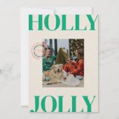 家族モダンはっきりした写真かわいいスタンプのホリデーカード シーズンカード (正面)