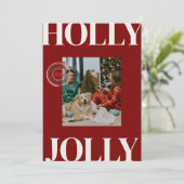 家族モダンはっきりした写真かわいいスタンプのホリデーカード シーズンカード (スタンド正面)