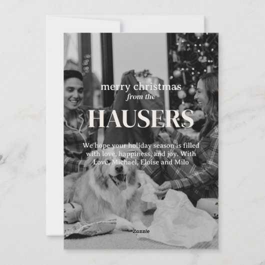 家族モダンはっきりした写真かわいいスタンプのホリデーカード シーズンカード (裏面)
