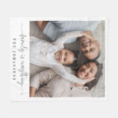 家族モダンは1つの写真名 フリースブランケット (正面(横))