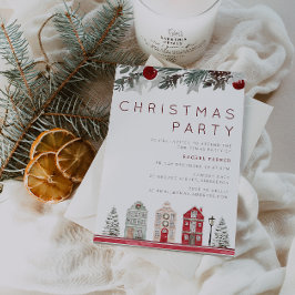 家族モダンまたはオフィスのクリスマスパーティー 招待状