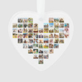 家族モダンエレガントハート型フォトコラージュ オーナメント (正面)