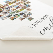 家族モダンエレガントハート型フォトコラージュ シェルパブランケット (3/4)