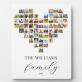 家族モダンエレガントハート型フォトコラージュ フォトプラーク (正面)
