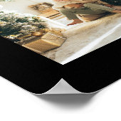 家族モダンエレガント写真コラージュ黒形記念 ポスター (角)