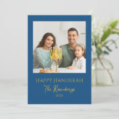 家族モダンエレガント写真ハヌカー シーズンカード (スタンド正面)