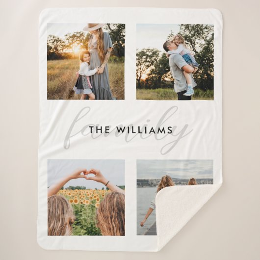 家族モダンエレガント4写真 シェルパブランケット (正面)