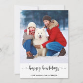 家族モダンカスタム犬の写真ハッピーハウデイ シーズンカード (正面)