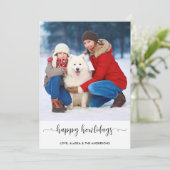 家族モダンカスタム犬の写真ハッピーハウデイ シーズンカード (スタンド正面)