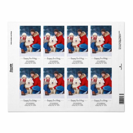 家族モダンカスタム犬の写真ハッピーハウデイ ラベル (フルシート)