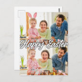 家族モダンカスタム2写真イースター ポストカード (正面/裏面)