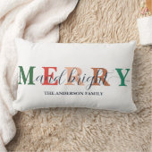 家族モダンカラフルメリーと明るい ランバークッション (ブランケット)