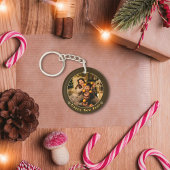 家族モダンクリスマスフォトキーチェーン キーホルダー