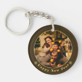家族モダンクリスマスフォトキーチェーン キーホルダー (正面)