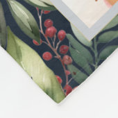 家族モダンクリスマス写真コラージュ海軍ブルー フリースブランケット (角)