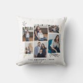 家族モダンコラージュ写真クリスマスタイポグラフィ クッション (正面)