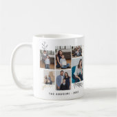 家族モダンコラージュ写真クリスマスタイポグラフィ コーヒーマグカップ (左)