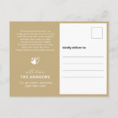 家族モダンコラージュ写真クリスマスタイポグラフィ シーズンポストカード (裏面)