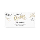 家族モダンコラージュ写真クリスマスタイポグラフィ ラベル (正面)