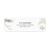 家族モダンコラージュ写真クリスマスタイポグラフィ ラベル (正面)