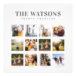 家族モダンコラージュ記念カレンダー フォトプリント