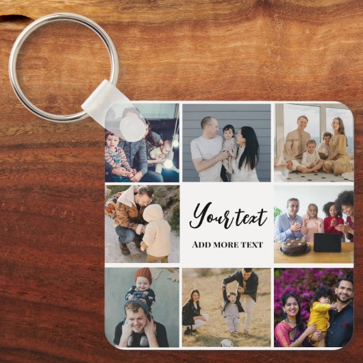 家族モダンコレーシンプルジパーソナライズされた キーホルダー (正面)