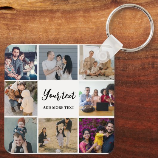 家族モダンコレーシンプルジパーソナライズされた キーホルダー (裏面)