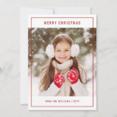 家族モダンスタイリッシュ写真クリスマス シーズンカード (正面)