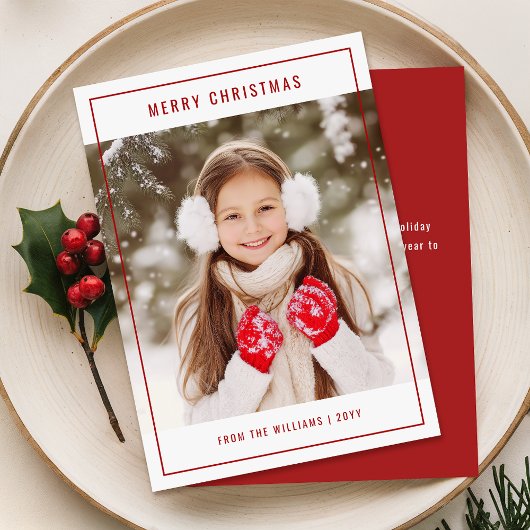 家族モダンスタイリッシュ写真クリスマス シーズンカード