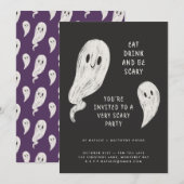 家族モダンハローウィンパーティ シーズンカード (正面/裏面)