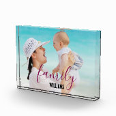 家族モダンハートシンプルラブスクリプト写真 フォトブロック (右)