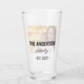 家族モダンパーソナライズされたの写真 タンブラーグラス (正面)