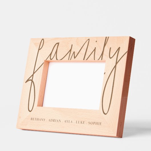 家族モダンパーソナライズされたの写真 レーザー彫刻フレーム (左)