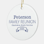 家族モダンパーソナライズされた懇親会 セラミックオーナメント (左)