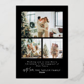 家族モダンフォトフォイルクリスマスカード 箔シーズンカード (裏面)