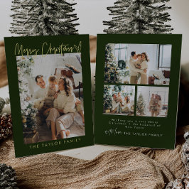 家族モダンフォトフォイルクリスマスカード 箔シーズンカード